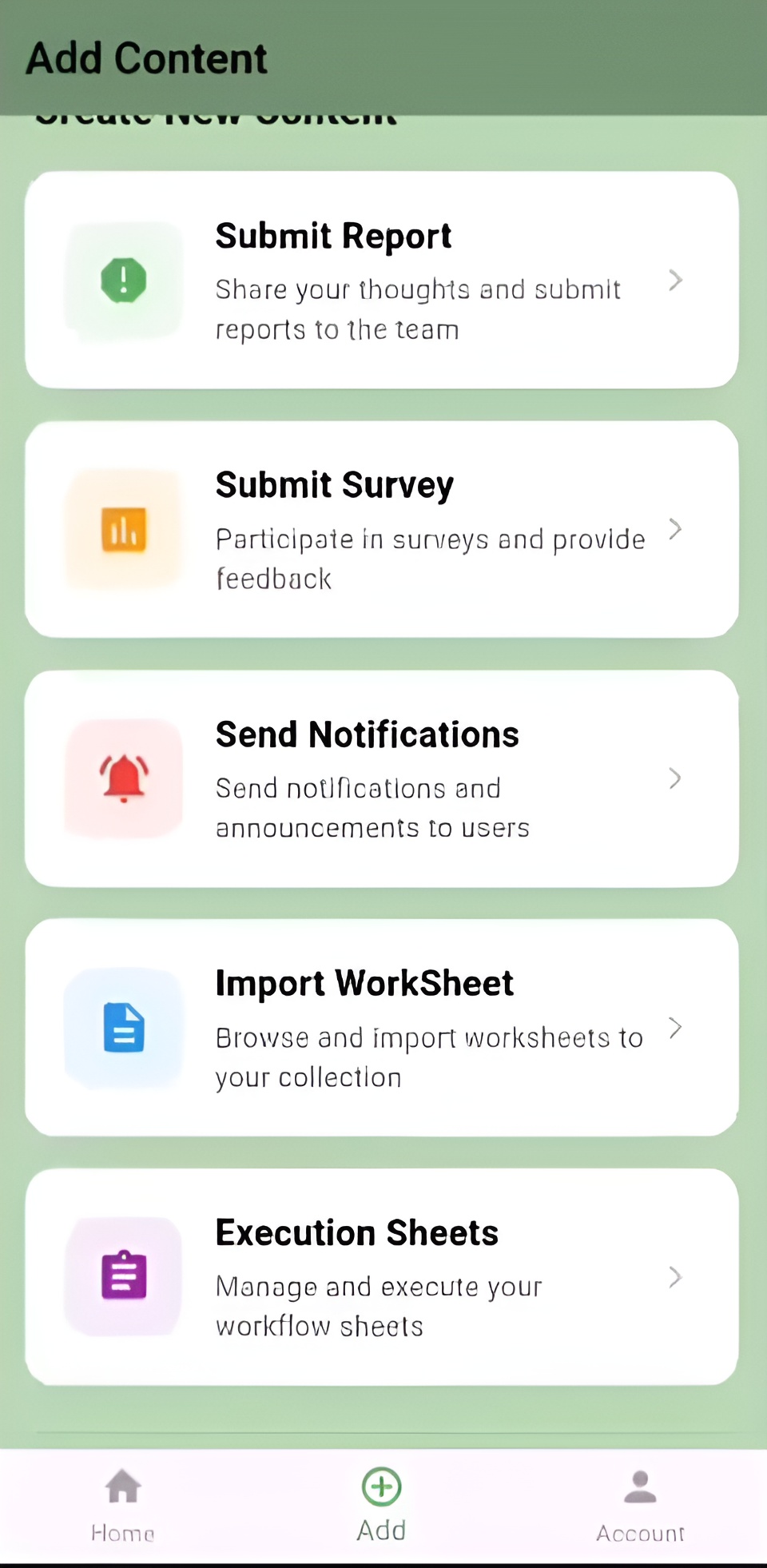 Extra features like surveys and notifications